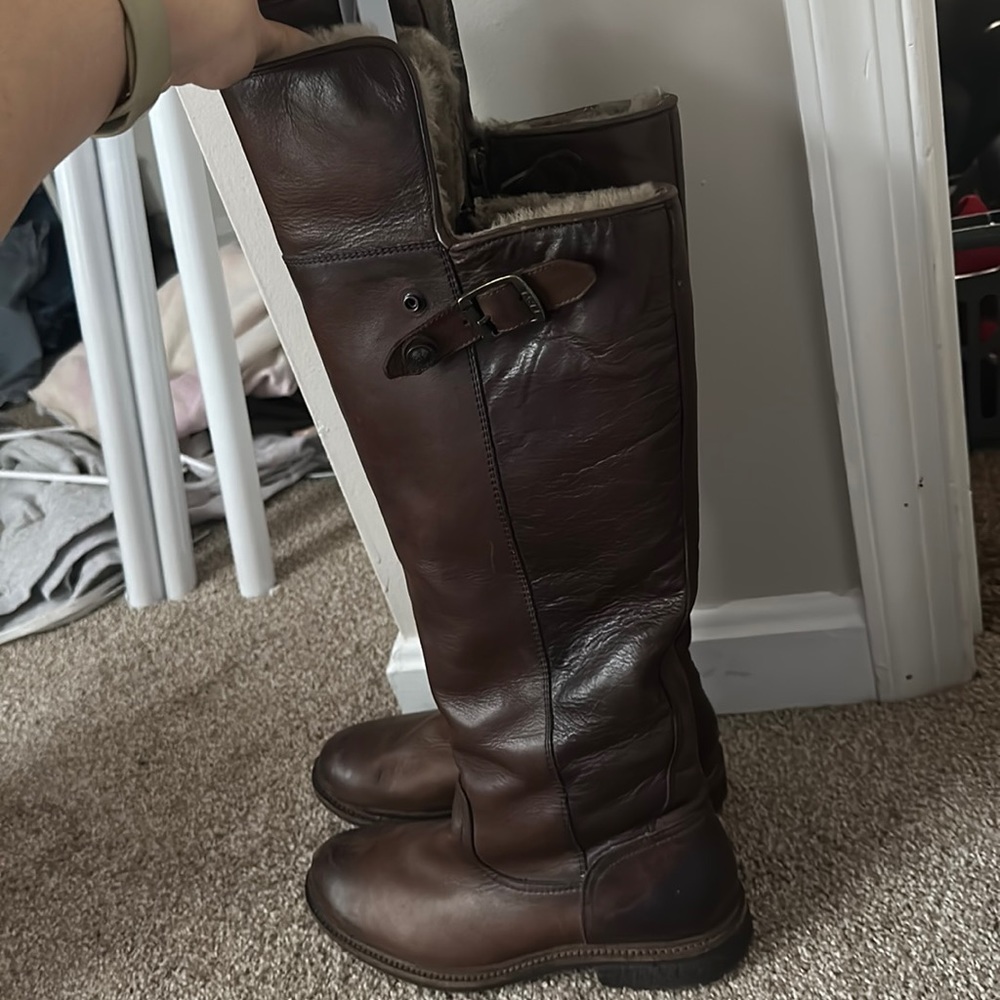 Over the knee Frye fur lined boots